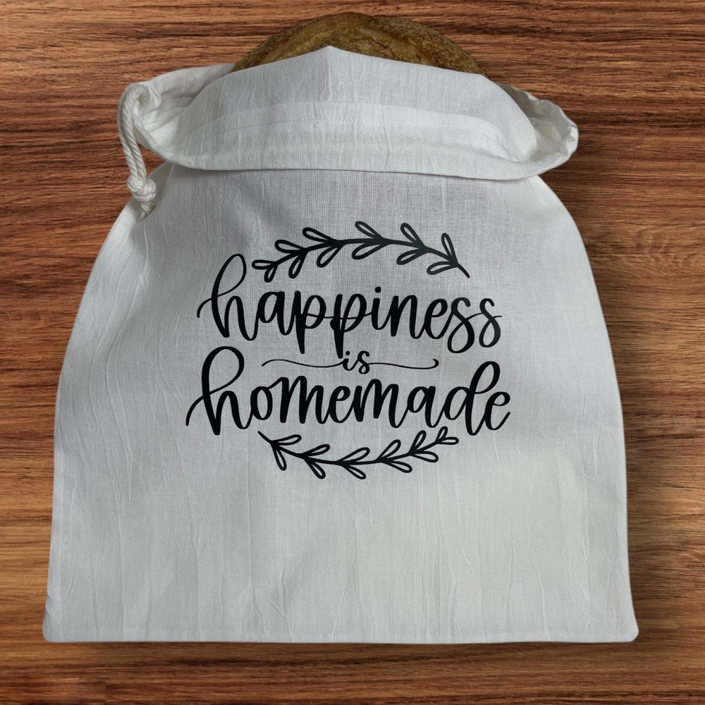 Farmhouse Linen Sourdough Handmade Bread Bag, Reusable Cotton Bread Bag